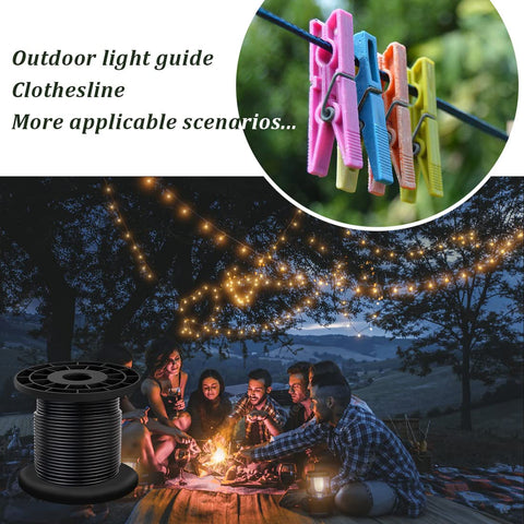 Heavy Duty 304 Stainless Steel Wire Rope Cable 7x7 Core Black Vinyl Coated Outdoor Guide Wire For String Lights And Clotheslines