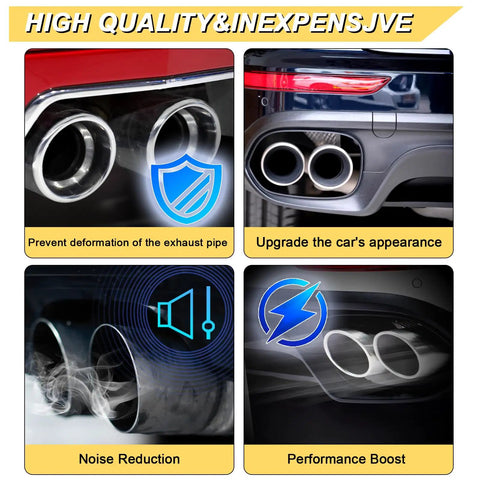 3 Inch Inlet Exhaust Tip For 3 Inch Tailpipe OD, 4 And A Half Inch Outlet, 9 Inch Overall Length, Stainless Steel Bolt On Tail Pipe