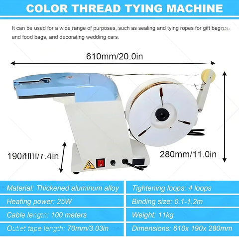 Super Slick Automatic Twist Tie Machine Seals And Bundles Bags Fast Like A Pro For Bread Toys Or Candy Making Up To Forty Ties Per Minute, blue and white, aluminum, 610x190x280mm