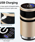 Portable USB Rechargeable Water Pump For 5 Gallon Jugs With Child Lock And Auto Shutoff showing USB charging port and control panel
