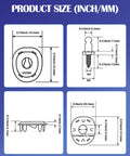 Diagram showing measurements of One Half Inch Lift The Dot Marine Snap Fasteners Kit including socket, stud, backing plates, and screws.