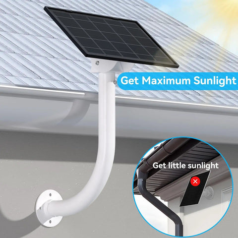 Solar Panel Wall Mount Bracket With 30cm L Shape Arm Fully Adjustable Tilt Head For Maximum Sun Easy Mount installed on wall