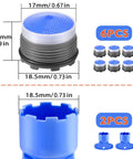 Dimensions of the M18.5 Faucet Aerator Replacement Kit, 6 Pack Sink Faucet Flow Restrictors With Key Wrench Tool shown.