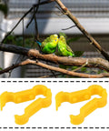 Green budgies on a branch with 4mm Bird Splayed Leg Treatment Ring Set for Canaries Budgies Finches and Small Quail below.