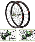 700C Road Bike Wheelset Ultralight 40mm Aluminum Rim Reflective Finish with Carbon Fiber Tube Hub, Quick Release System