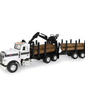 John Deere Big Farm Logging Semi With Low Boy Wide Load 1 To 16 Scale, wooden logs loaded with detachable pup trailer