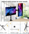 Rock Solid Dual Monitor Desk Mount Designed For Ultrawide Screens With Smooth Gas Spring Arms Height Adjustable Pole Base Vesa 75 100 Clamp Or Grommet Badass Workstation Setup showcasing adjustable screens on a desk.