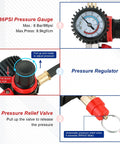 NYXOVA 10pc Turbo Boost Leak Tester Kit with 0-86 PSI gauge, regulator, relief valve and 4 adapters 1-3/8in to 3-1/2in