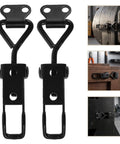 Heavy Duty 12 Pcs Adjustable Toggle Latch Clamps With Self Lock Mechanism For Metal Cabinet Drawers Secure Iron Spring Loaded Vibration Proof Draw Latches That Hold Tight At Black And Up To 220lbs - close-up of two clamps