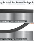 Sturdy 20 Foot EPDM Rubber Edge Trim In Slick Black With Tight Grip Seal For Furniture And Vehicles All Season Border installation process.