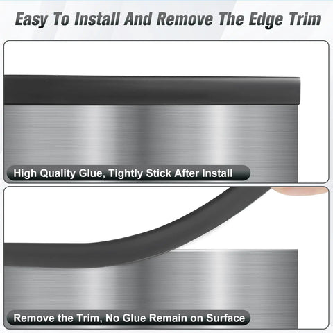 Sturdy 20 Foot EPDM Rubber Edge Trim In Slick Black With Tight Grip Seal For Furniture And Vehicles All Season Border installation process.