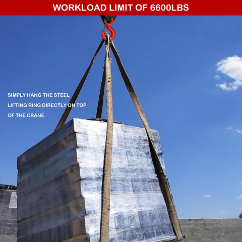 Heavy Duty Web Sling Built Tough 3.3 Ft Single Leg Strap For Lifting Up To 6600 Lbs With G80 Steel Hook Polyester Construction lifting load