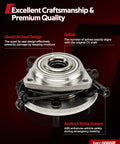 Beefed-Up Front Wheel Hub Bearing Assembly With ABS For 2007-2014 Chevrolet Silverado 1500, shown with quality features inset.