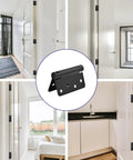 No Sweat Install 4 Inch Matte Black Self Closing Door Hinges With Adjustable Spring Tension and Seamless Bearing Core For Dead Straight Auto Close Commercial Doors Includes Solid Pair mounted on doors in modern interiors.