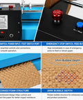 Image of Top Shelf Automatic Honeycomb Paper Cutter With Smart Touchscreen And Foot Pedal, showing controls and 3D foam structure.