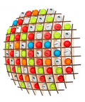 Rad Ball Shaped Golf Ball Display Case for Collectors, Holds Up To 78 Golf Balls, Cool Wall Art, Ball-Shaped Wood Case