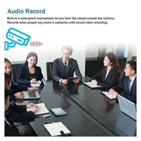 Heavy Duty 10X Optical Zoom 5Mp Ptz Dome Poe Camera Slick System Featuring 4K 8Ch Nvr Kit recording a business meeting with audio.