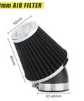 48mm high-flow air filter, part of the 24mm Performance Carburetor Upgrade For Predator 212cc 196cc 224cc Engines And GX160 GX200 Mini Bike Go Kart Beefed Up High Flow Anodized Carb Kit For Baja MB200 Power Boost.