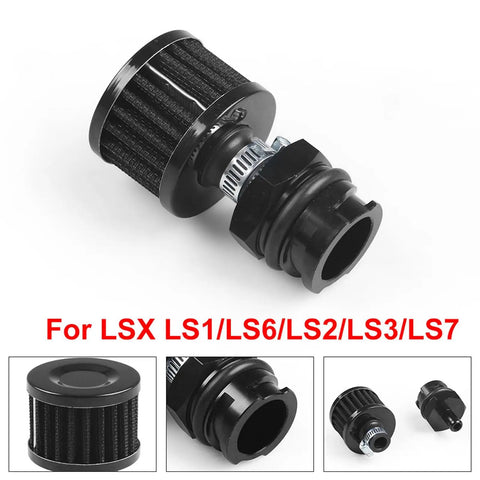 Aluminum Billet Valve Cover Adapter Oil Cap Breather Fitting AN10 With Filter For LSX LS1 LS2 LS3 LS6 LS7 Engines