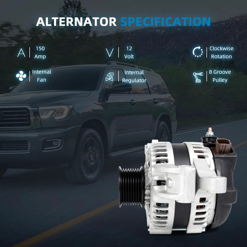 High Output 150A Alternator Compatible With Toyota Sequoia 2008 To 2022 And Toyota Tundra 2007 To 2016 4 6L 5 7L Replacement