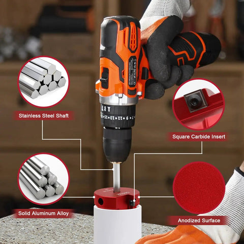 8 Piece PVC Pipe Reamer Set For DIY Pros And Home Projects Includes PPR75 Through PPR400 Sizes Fits Standard One-Half-Inch Drills