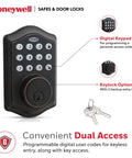 Keyless Entry Door Lock With Smart Electronic Keypad Deadbolt In Oil Rubbed Bronze, No Fuss Install In Minutes, Auto Lock, Supports Up To 50 User Codes