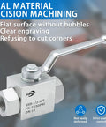 Beefy High Pressure Hydraulic Ball Valve 1/2 Inch, 7250 PSI, 2 Way NPT, carbon steel, zinc finish, lever handle, real material machining