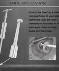 Beefy Yet Easy To Use Heavy Duty Slide Hammer Pulling Hook Attachment For Bearing And Seal Removal tool in use on machinery
