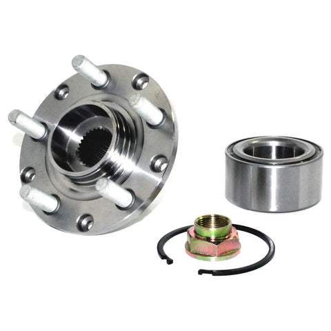Front Wheel Hub Kit With Bearing, Studs, Snap Ring And Axle Nut, Forged Hub Replacement For A Smooth Ride, No Fuss Install