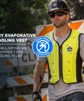 Stay Cool Without Breaking A Sweat With This Premium Dry Evaporative Cooling Vest Zip Front Design Size 4X Large worn by worker.