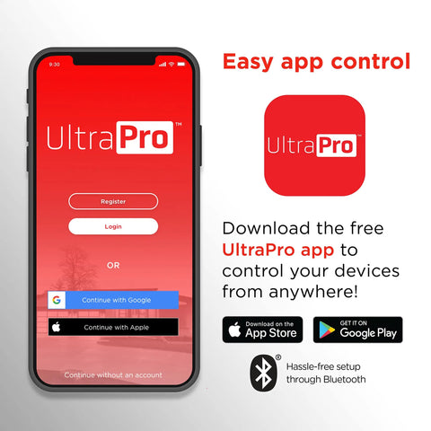 UltraPro app interface on smartphone for 4 Pack 2.4GHz Wi Fi Smart Dimmer Kit With QuickFit And SimpleWire 3 Way Dimmer.