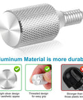 Two Pack KitchenAid Stand Mixer Attachment Hub Thumb Screws, Long Knob Replacement Parts, Silver, Secure Fit, Easy Install