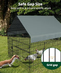Weatherproof Outdoor Chicken Coop with Heavy Duty Cover showing 1.6-inch grid gap preventing wildlife access