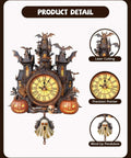 Halloween Castle 3D Puzzle Clock Kit For Adults With Pendulum DIY Wooden Clock Puzzle For Home Decor Gothic Cottage Vibe