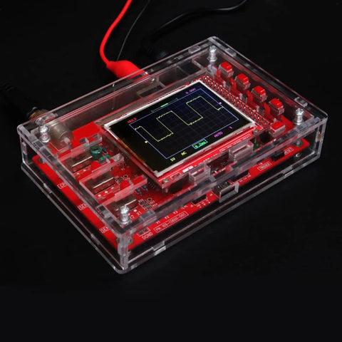 Pro Grade Digital Oscilloscope Kit With 1Msps Real Time Sampling, 12 Bit Resolution, ARM Cortex M3 Core in clear plastic case.