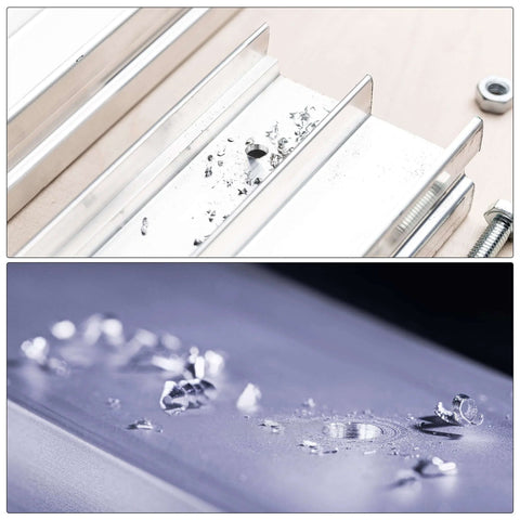 HSS end mill cutter, 4-flute straight, 9×10×22 mm; top view shows tool, bottom view with metal shavings.