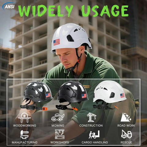 Top Tier White Carbon Fiber Look Hard Hat With Maximum Airflow Vents And Sturdy Six Point Suspension For Real Construction Pros Ansi Osha Certified Boss Level Support Beat The Heat On Every Grindy Shift