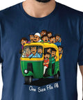 Premium Cotton Unisex T Shirt Featuring Dope Auto Rickshaw Graphic For Super Chill Everyday Vibes Ultra Soft Breathable Fabric In Classic Navy Blue One Size Fits All.
