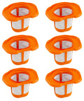 Six Pack Replacement Filter Set For HHVKF10 Compatible With Dust Buster Handheld Vacuum Fits HHVK515J00FF shown in orange