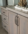 Solid Core Cabinet Pulls Set of 10 in Rustic Iron on wooden cabinet, 3 Inch Center to Center, Refined Rustic Collection