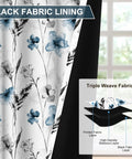 Cozy Floral Blackout Curtains With Grommets For Living Room And Bedroom, Light Blocking Window Panels, triple weave fabric detail