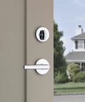 Milan Deadbolt Lock In Satin Nickel For Exterior Front Door Keyed Entry Pick Resistant SmartKey Rekey Security Single Cylinder Bolt With Microban Protection Easy Install on a door