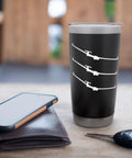 Stainless Steel Insulated Tumbler For Glider Pilots And Aviation Fans Keeps Coffee Hot Or Ice Cold On The Tow Or Glide on a table