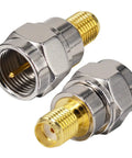 F Type Male To SMA Female Coax Connectors Pack Of 2 for Scanners SDR Handheld Antennas FM Digital Radios Ham Radio CB Gear