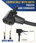 Digital Bike Tire Inflator With Pressure Gauge For Presta And Schrader Valves Universal Air Chuck Adapter close-up image