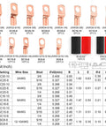 Heavy Duty Copper Wire Lugs And Heat Shrink Kit For Battery Cables, Ring Terminals And AWG 2 To 12 Gauge with size chart
