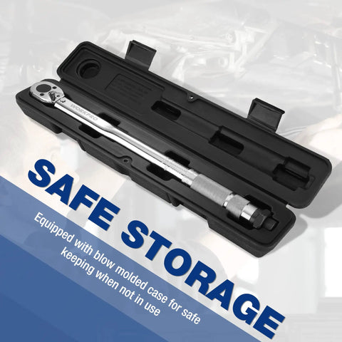 Heavy Hitter Adjustable Torque Wrench Set Featuring Three Square Drive Heads For Quick Shop Fixes And Weekend Garage Builds With Smooth Ratcheting Action And Dead On Calibration in blow molded case.