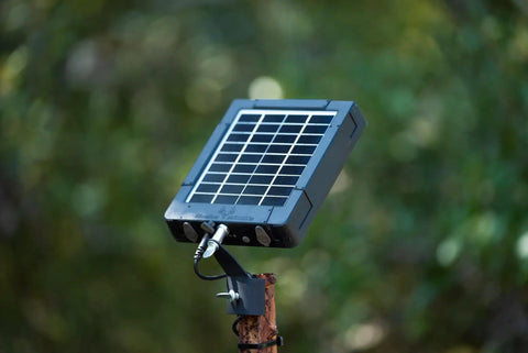 Reaktor Universal Solar Power Pack For Security Cameras, Trail Cameras, And Game Cameras with 3W Compact Solar Panel outdoors