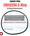 Replacement O Ring For Pentair CCP 320 420 520 Clean And Clear Plus Filters And FNS Plus DE Filters Fits FNSP24 36 48 60 Vertical Grid Filters And Quad Pool And Spa DE Units For Quick Easy Install O 497 Compatible. black rubber O-ring, 20 inch diameter, 1/2 inch thick
