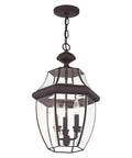Monterey 3 Light Outdoor Hanging Lantern In Bronze Finish Solid Brass Construction Clear Beveled Glass Traditional Outdoor Lighting Fixture